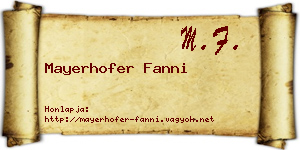 Mayerhofer Fanni névjegykártya