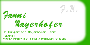 fanni mayerhofer business card